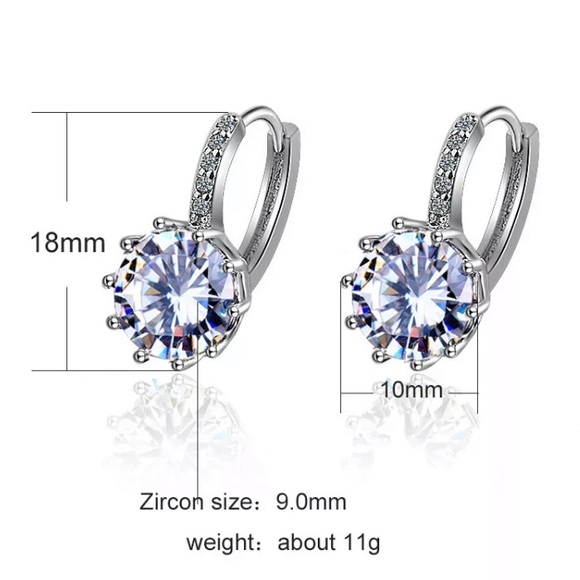 NEW Bling Drop Diamond Silver Earrings - Picture 3 of 5